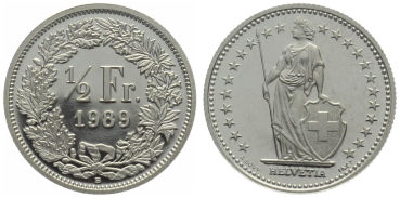 1/2 Franken 1989 B